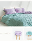 Silk Quilted Duvet - Lilac & Baby Blue