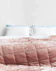 Silk Velvet Quilted Duvet - Dusty Rose Pink