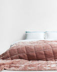 Silk Velvet Quilted Duvet - Dusty Rose Pink