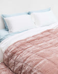 Silk Velvet Quilted Duvet - Dusty Rose Pink