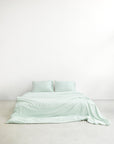 Organic Bamboo Bedding - Mint Stripe