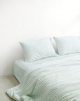 Organic Bamboo Bedding - Mint Stripe