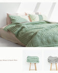 Silk Quilted Duvet - Mint & Silver