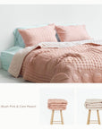 Silk Quilted Duvet - Peach & Blush Pink