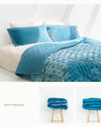 Silk Velvet Quilted Duvet - Peacock Blue