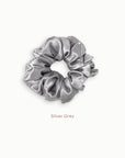 Mulberry Silk Scrunchie (Large) - Silver Grey
