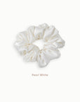 Mulberry Silk Scrunchie (Large) - Pearl White
