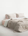 Silk Quilted Duvet - Beige & Cream