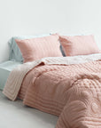 Silk Quilted Duvet - Peach & Blush Pink