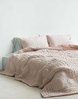 Silk Quilted Duvet - Peach & Blush Pink