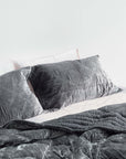 Silk Velvet Quilted Duvet - Charcoal