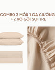 Set 2 Vỏ Gối Và 1 Vỏ Ga Sợi Tre Cao Cấp Mềm Mịn, Thoáng Mát SUNDAY