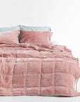 Silk Velvet Quilted Duvet - Dusty Rose Pink