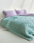 Silk Quilted Duvet - Lilac & Baby Blue