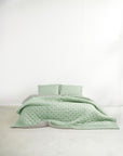 Silk Quilted Duvet - Mint & Silver