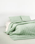 Silk Quilted Duvet - Mint & Silver