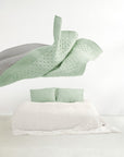 Silk Quilted Duvet - Mint & Silver