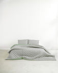 Silk Quilted Duvet - Mint & Silver