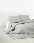 Silk Quilted Duvet - Mint & Silver
