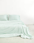 Organic Bamboo Bedding - Mint Stripe