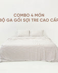 Bộ Chăn Ga Gối Sợi Tre Cao Cấp Mềm Mịn, Thoáng Mát SUNDAY