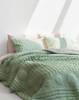 Silk Quilted Duvet - Mint & Silver