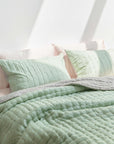 Silk Quilted Duvet - Mint & Silver