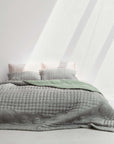 Silk Quilted Duvet - Mint & Silver