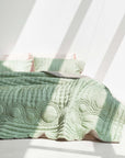 Silk Quilted Duvet - Mint & Silver