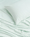 Organic Bamboo Bedding - Mint Stripe