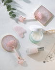 Rose Quartz Roller Face Massager Set