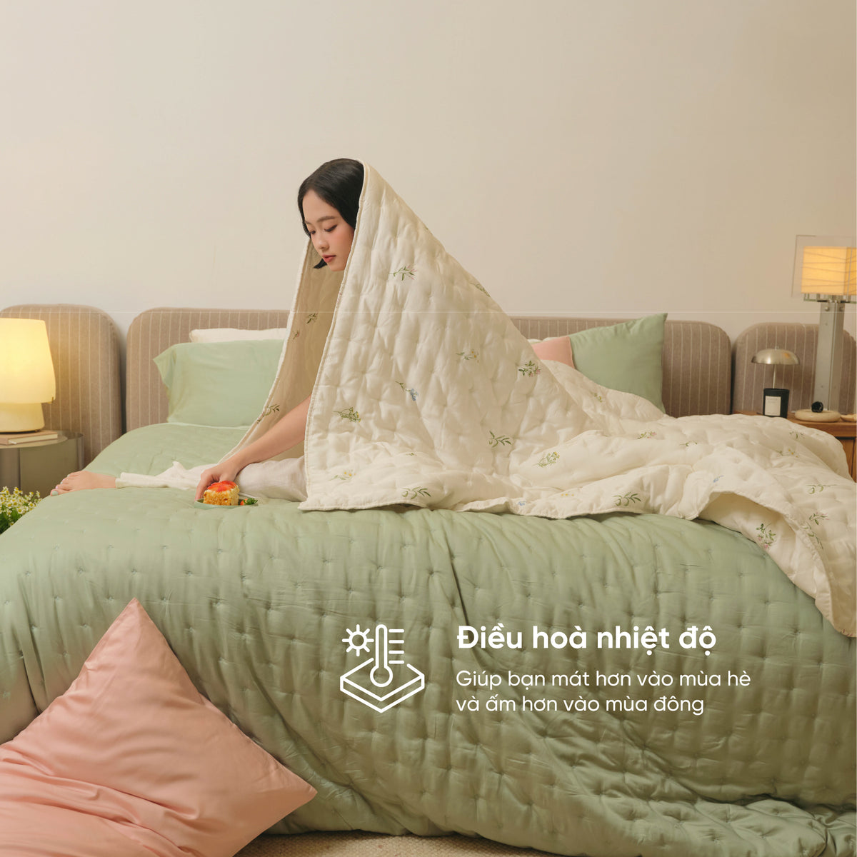 Chăn Sợi Tre Chần Bông Cao Cấp Mềm Mịn, Điều Hòa, Dùng Bốn Mùa SUNDAY