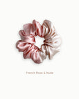 Mulberry Silk Two Tone Scrunchie - French Rose & Nude