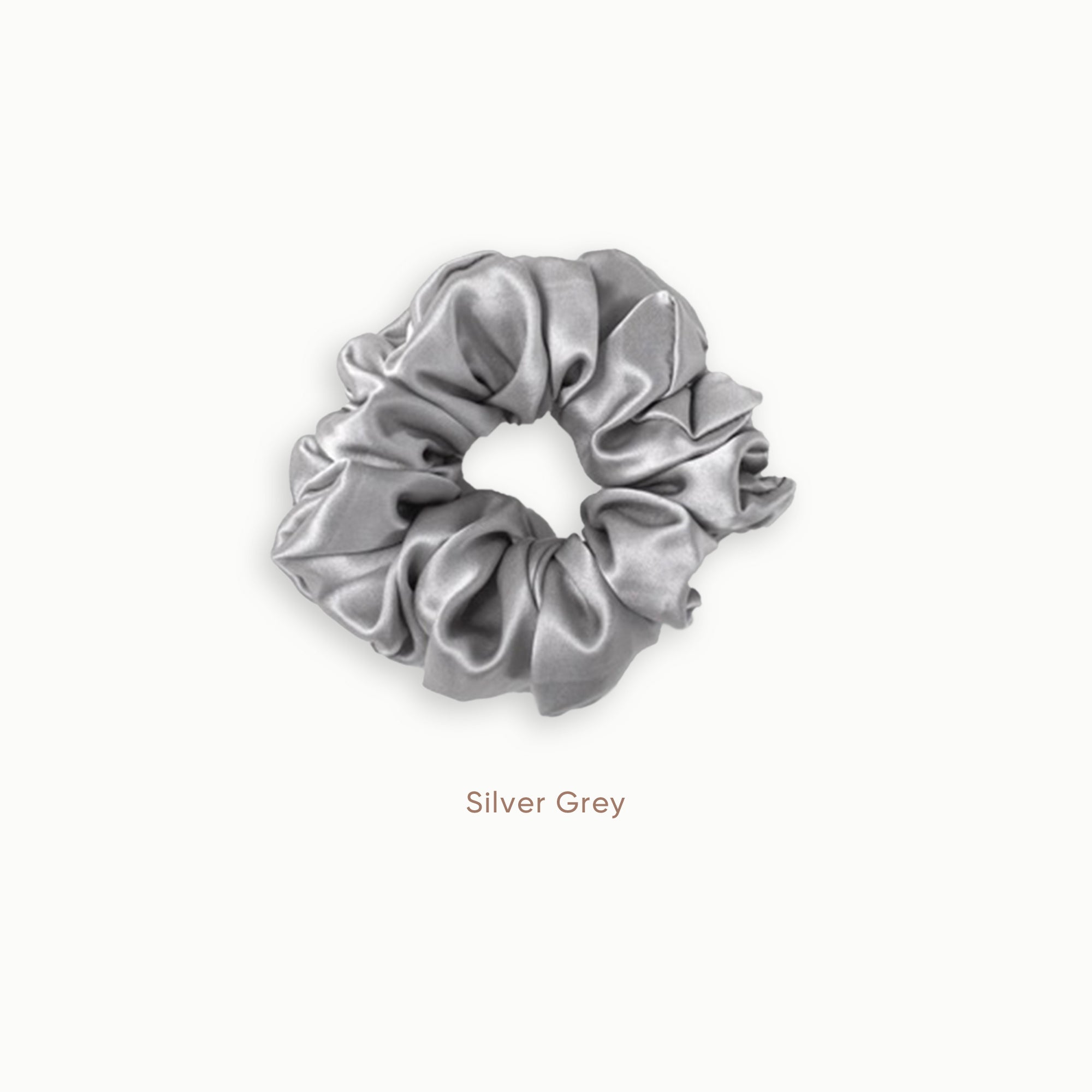 Mulberry Silk Scrunchie (Large) - Silver Grey