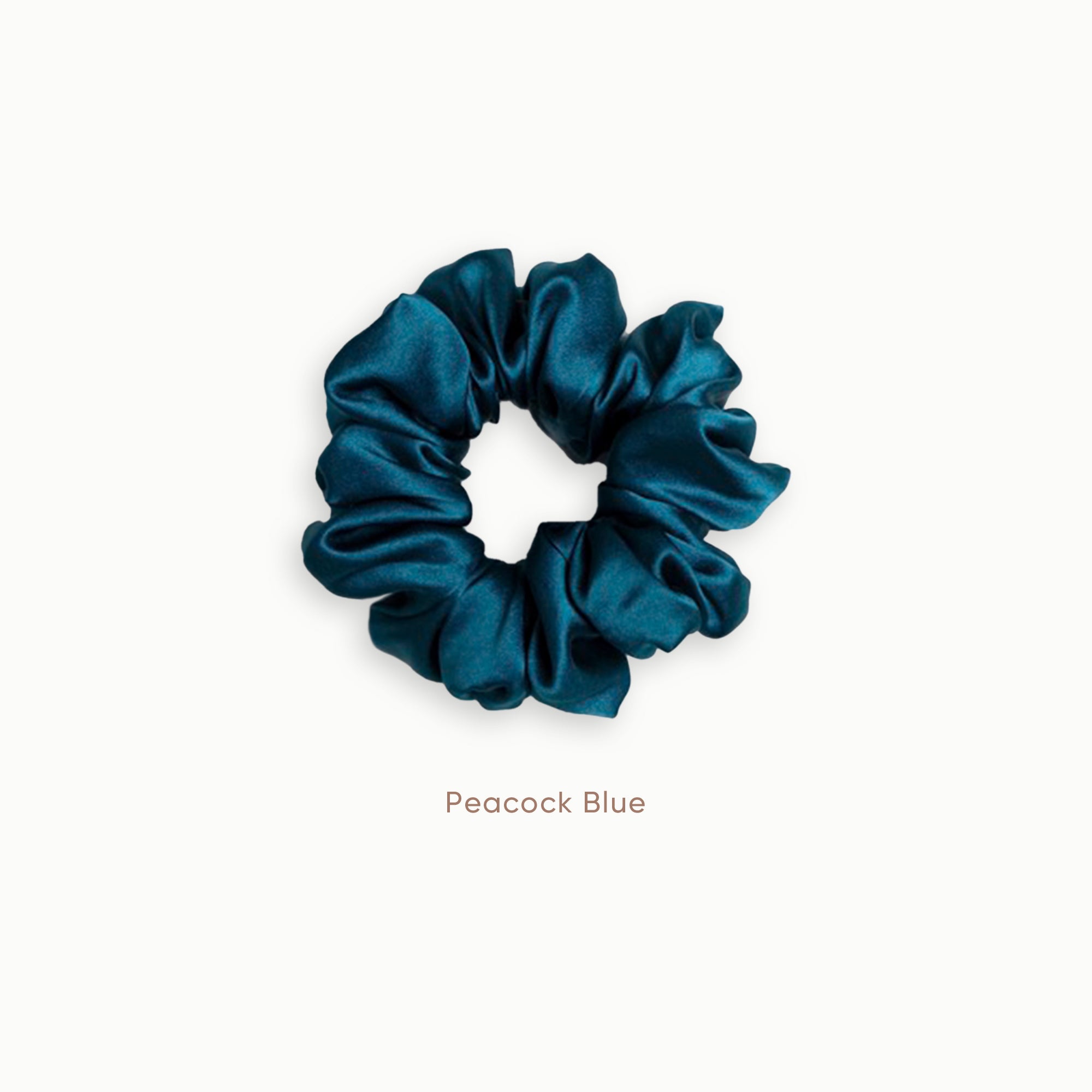 Mulberry Silk Scrunchie (Large) - Peacock Blue