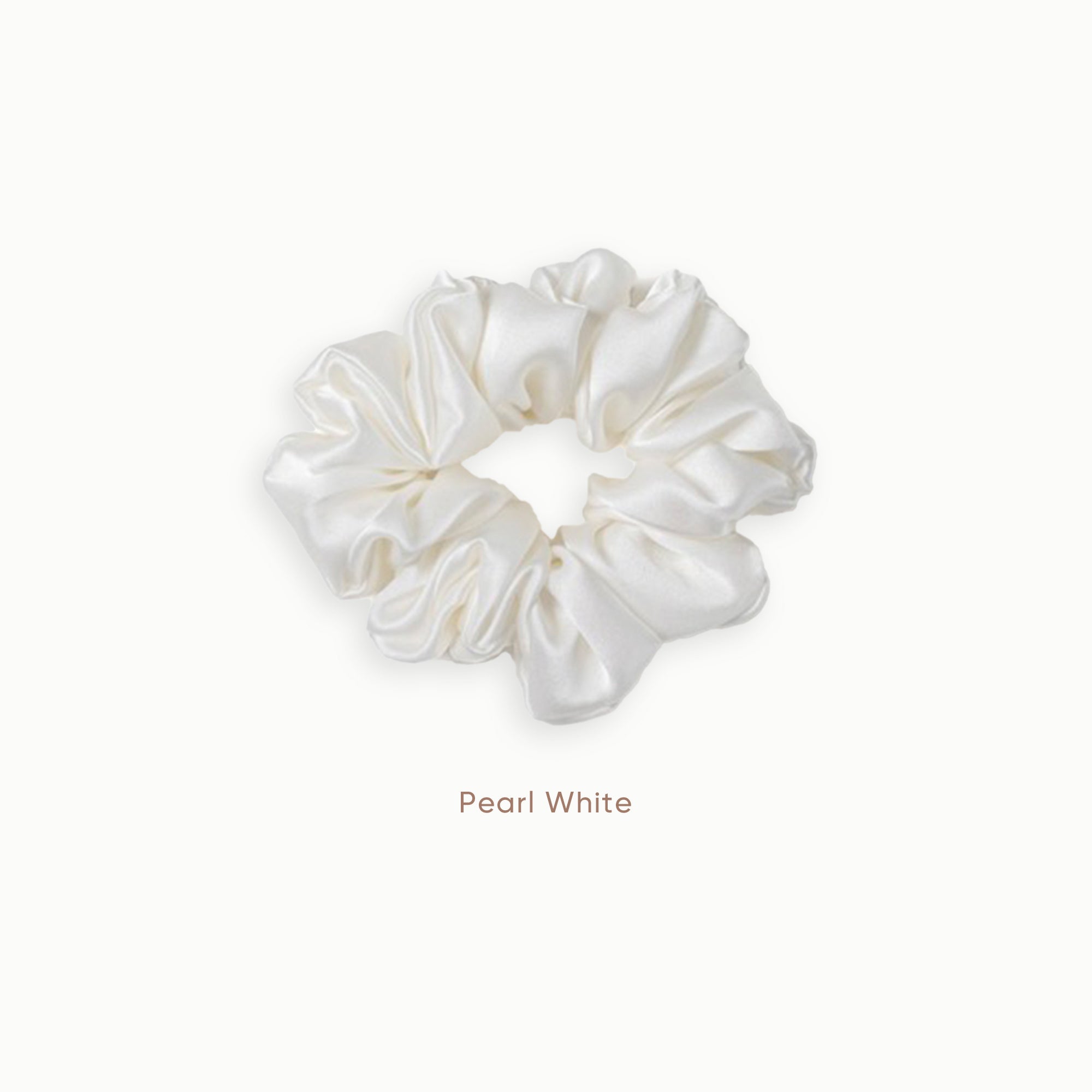 Mulberry Silk Scrunchie (Large) - Pearl White