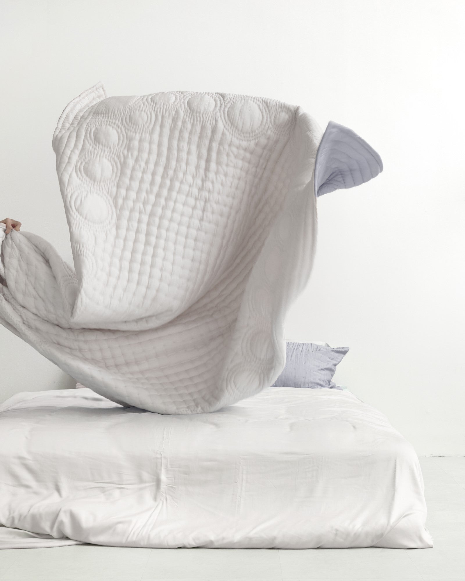Silk Quilted Duvet - Cloudy &amp; Ivory
