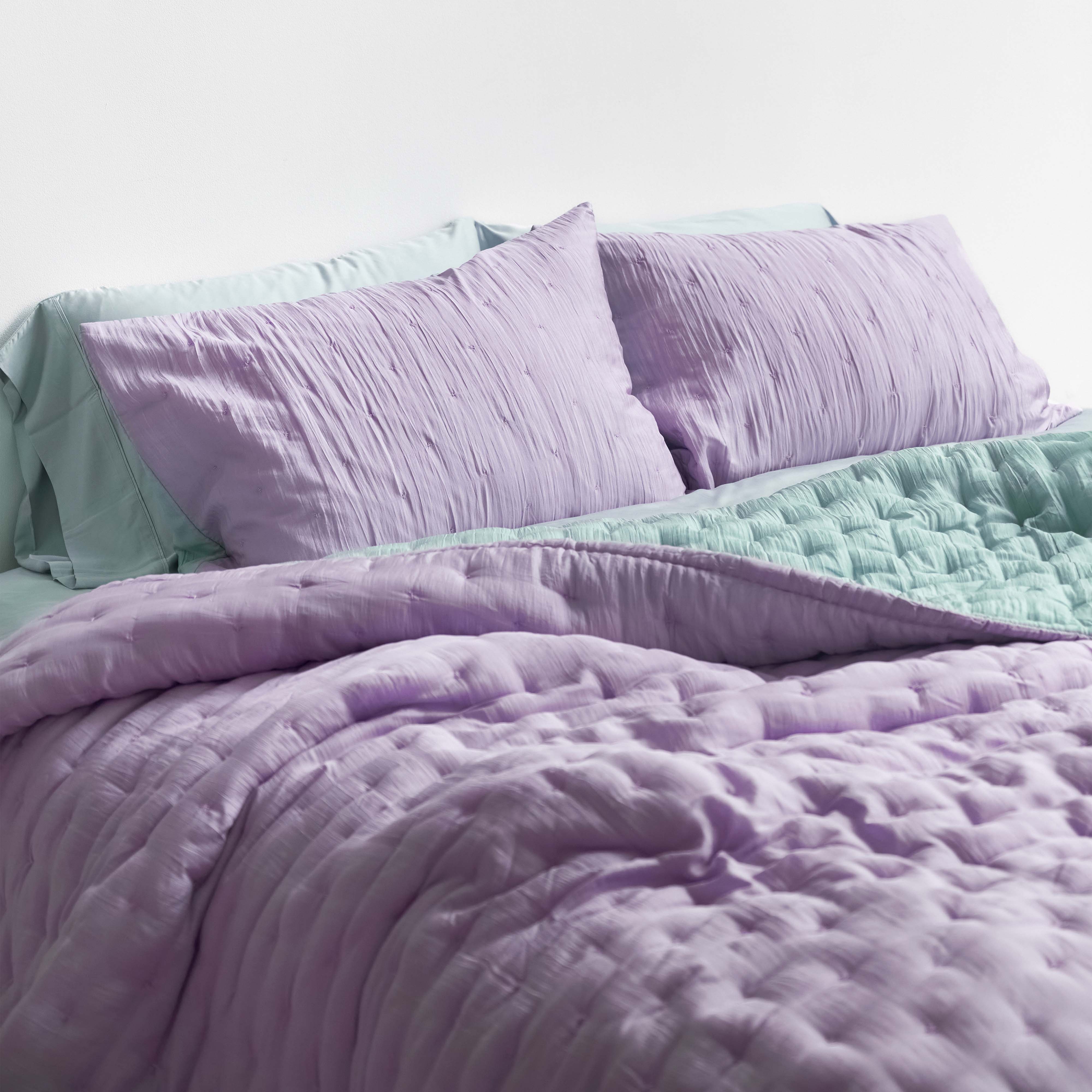 Silk Quilted Duvet - Lilac &amp; Baby Blue