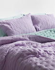 Silk Quilted Duvet - Lilac & Baby Blue