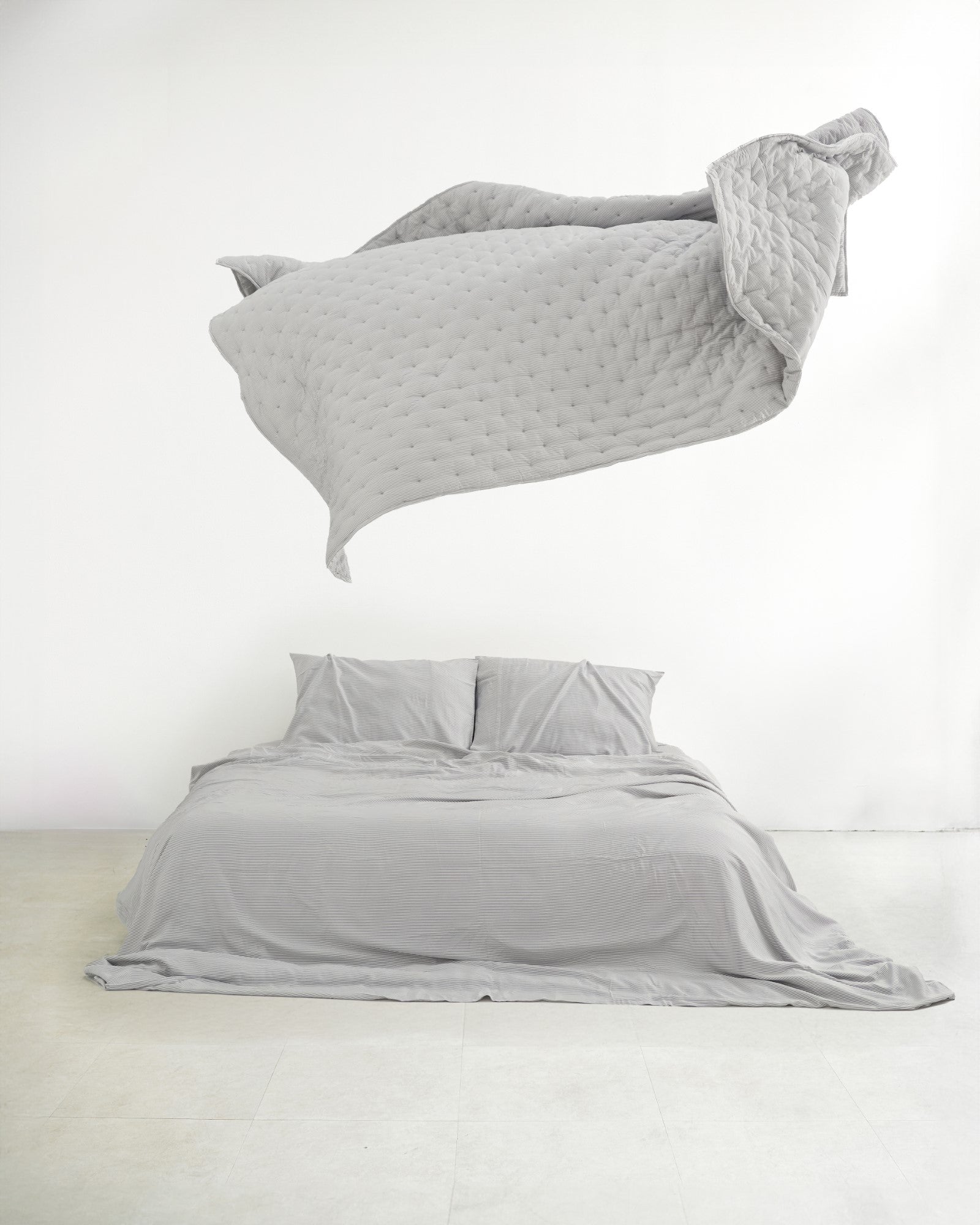 Organic Bamboo Quilted Duvet - Midnight Stripe
