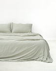 Organic Bamboo Bedding - Moss Stripes