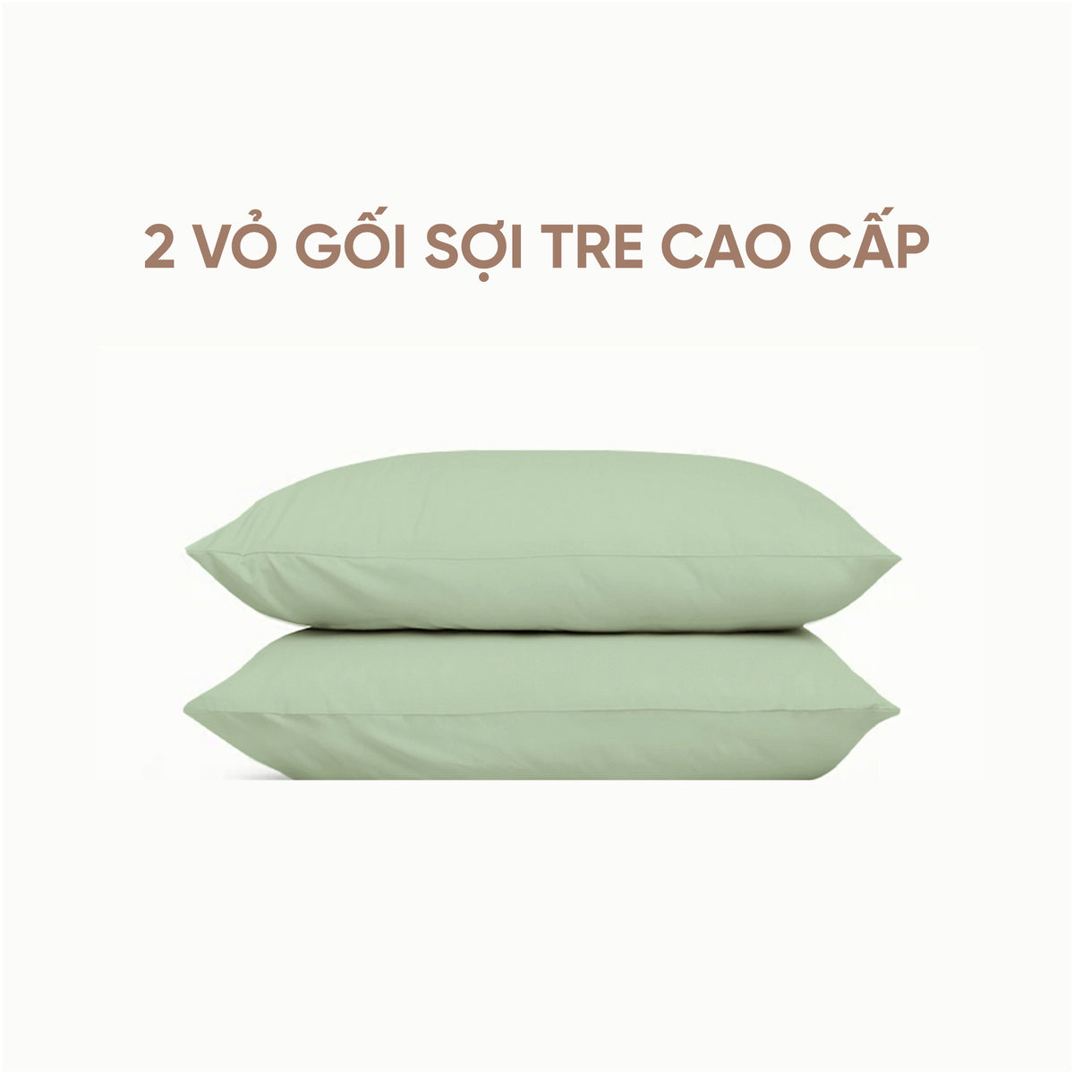 Set 2 Vỏ Gối Sợi Tre Cao Cấp Mềm Mịn, Thoáng Mát SUNDAY