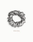 Mulberry Silk Scrunchie ( Medium) - Silver Grey