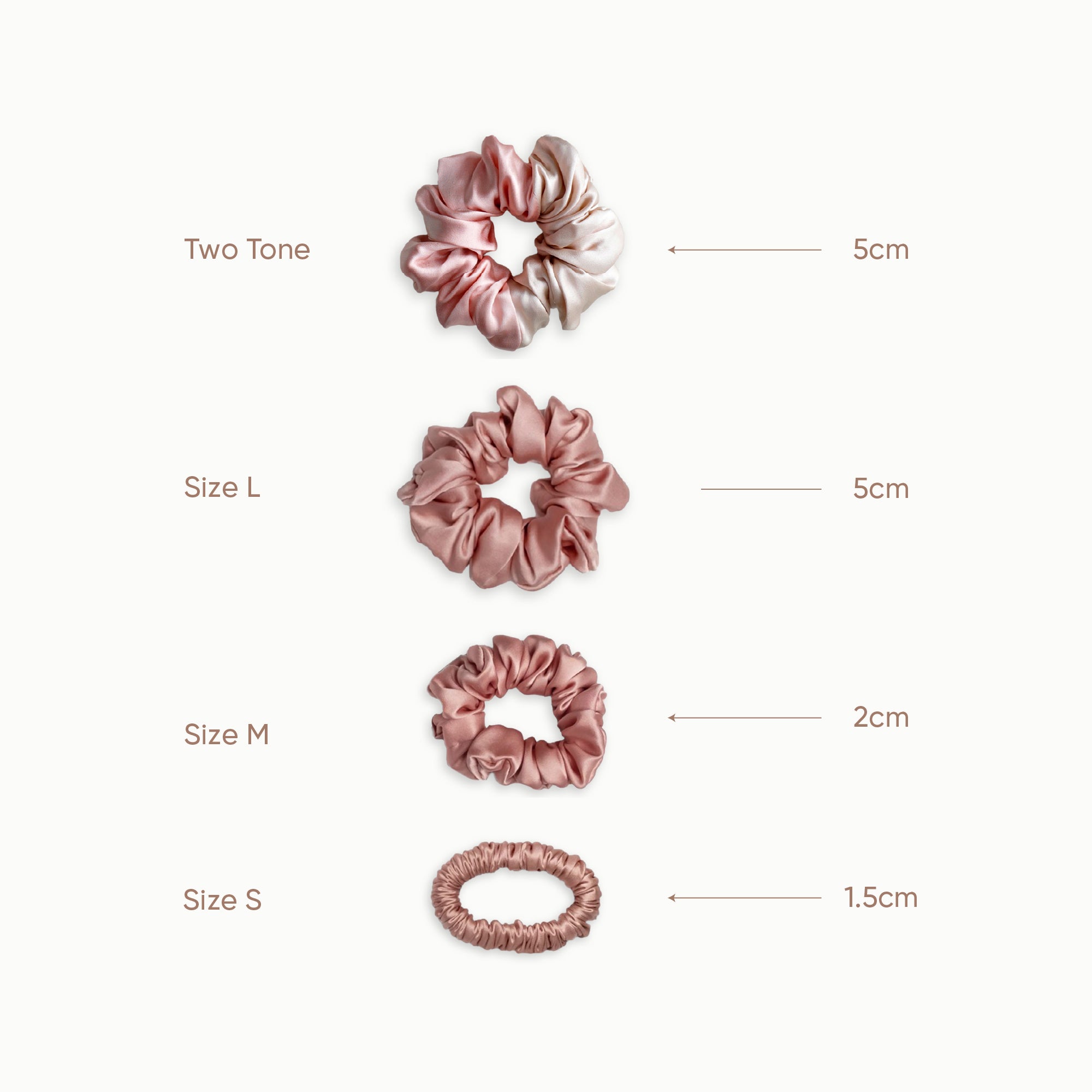 Mulberry Silk Two Tone Scrunchie - French Rose &amp; Nude
