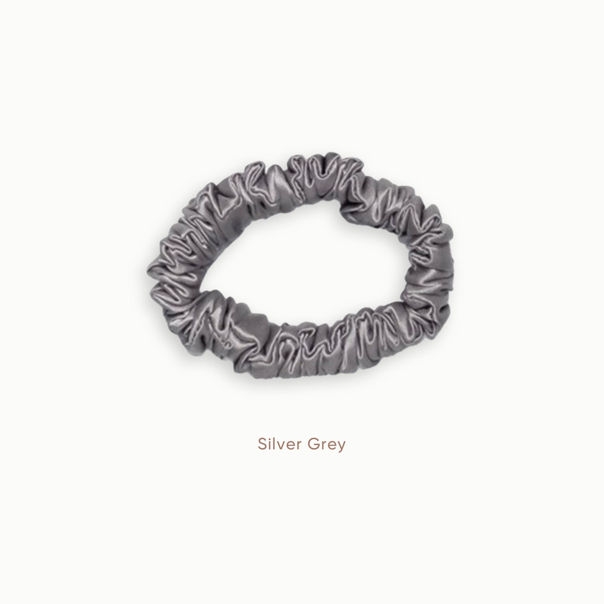 Mulberry Silk Skinny Scrunchie - Silver Grey