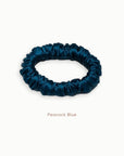 Mulberry Silk Scrunchie (Small) - Peacock Blue