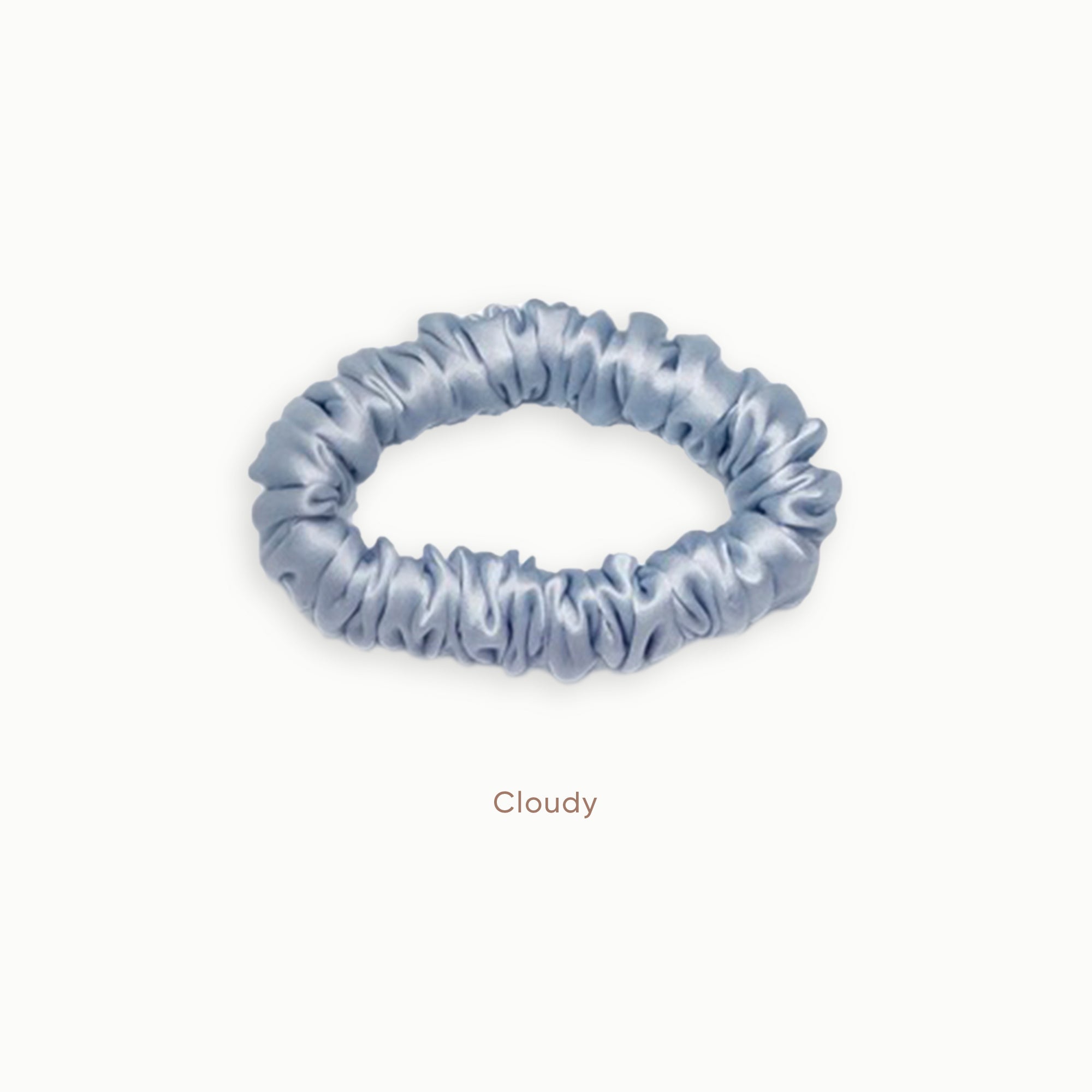 Mulberry Silk Scrunchie (Small) - Cloudy