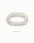 Mulberry Silk Scrunchie (Small) - Pearl White