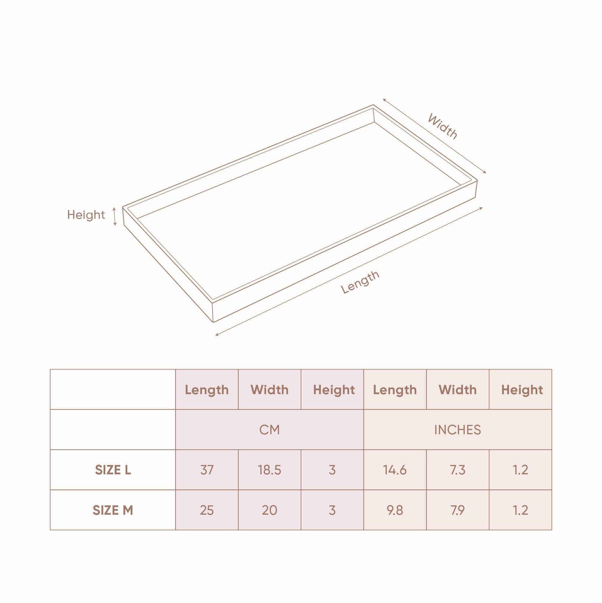 Premium Lacquer Tray - Size L - Pink