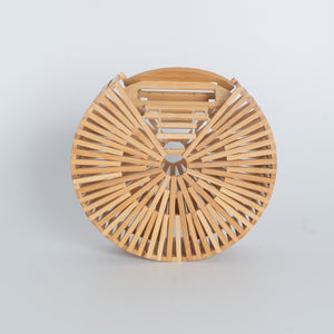 Bamboo Hand Bag Circular - Medium Natural
